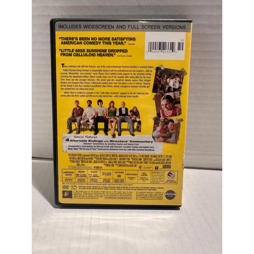 Little Miss Sunshine DVD 2006 Widescreen Full Screen Steve Carell Breslin